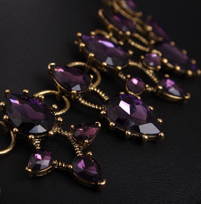 Colier Claviculă Retro European-American cu Gemă de Cristal pentru Femei