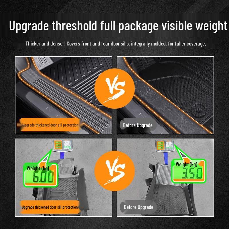 Waterproof TPE Car Floor Mats for Pentium B30 (2016-2018), One-Piece Molded with Door Sill Coverage