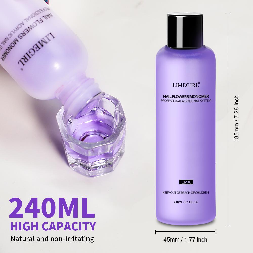 LIMEGIRL Large Capacity Nail Acrylic Liquid Crystal Professional Immersion Engraving Ding Tail Art Extended Acrylic Powder Brush