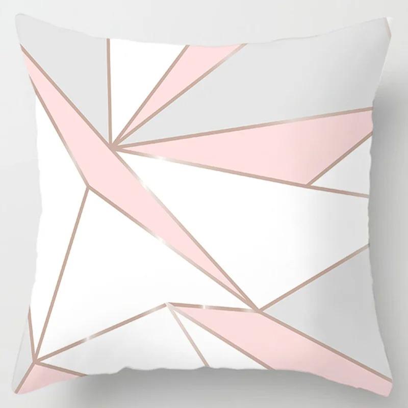 Pink Print Decorative Pillowcase Living Room Office Ornaments Home Pillowcase