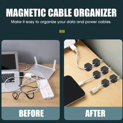 Magnetyczny klips do kabli, uchwyt na kable, samoprzylepny uchwyt na kable, organizer na kable do biura domowego pod biurkiem
