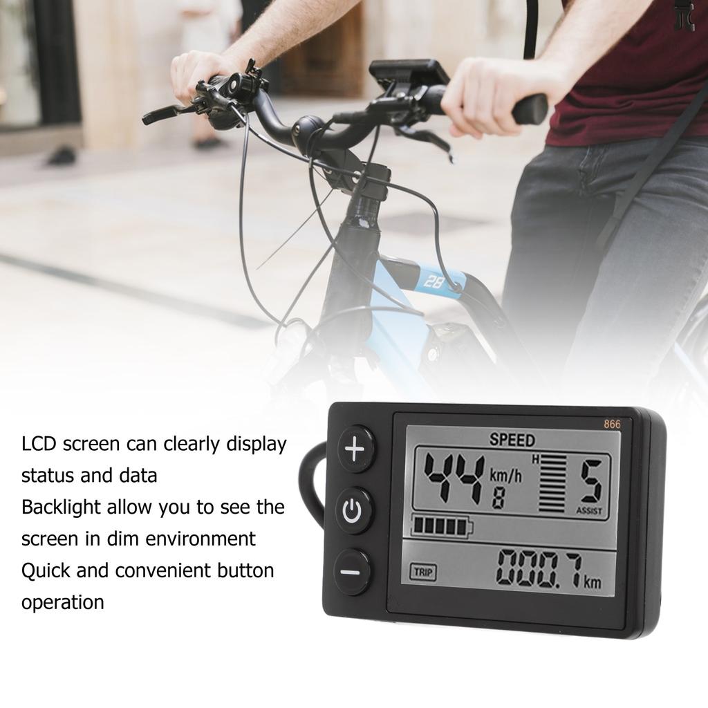 Electric Bicycle LCD Display Meter 24 36 48 52 60V Bike Control Panel with Waterproof Plug