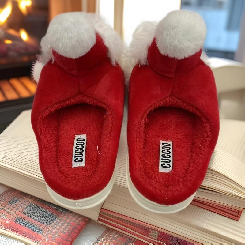 New Santa home slippers thick-bottomed non-slip autumn and winter cotton slippers for men and women