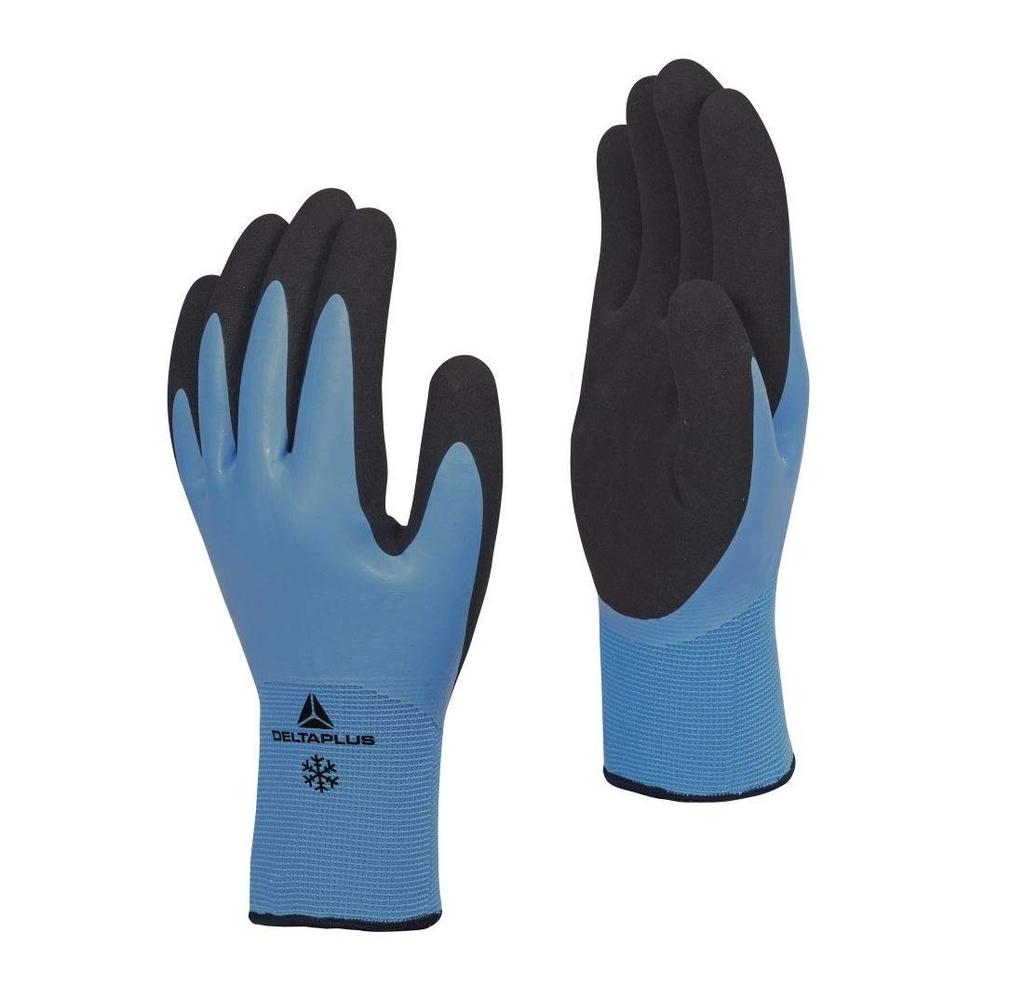 Delta Plus THRYM VV736 Gloves Weather Weather Acrylic Brushed Lining with Nitrile High Thermal Abrasion XL 79626 Waterproof, Non-Slip (Cold Model),