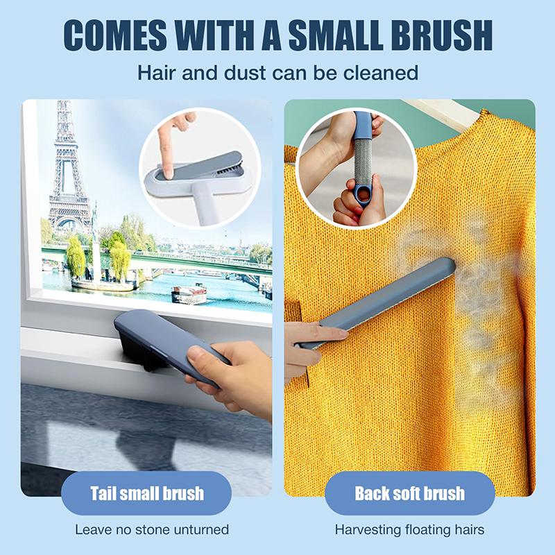 Pet Hair Remover 4 In 1- Reusable Long Handle Dog Hair Remover Brush, Washable Lint Cleaner For Dog And Cat Hair