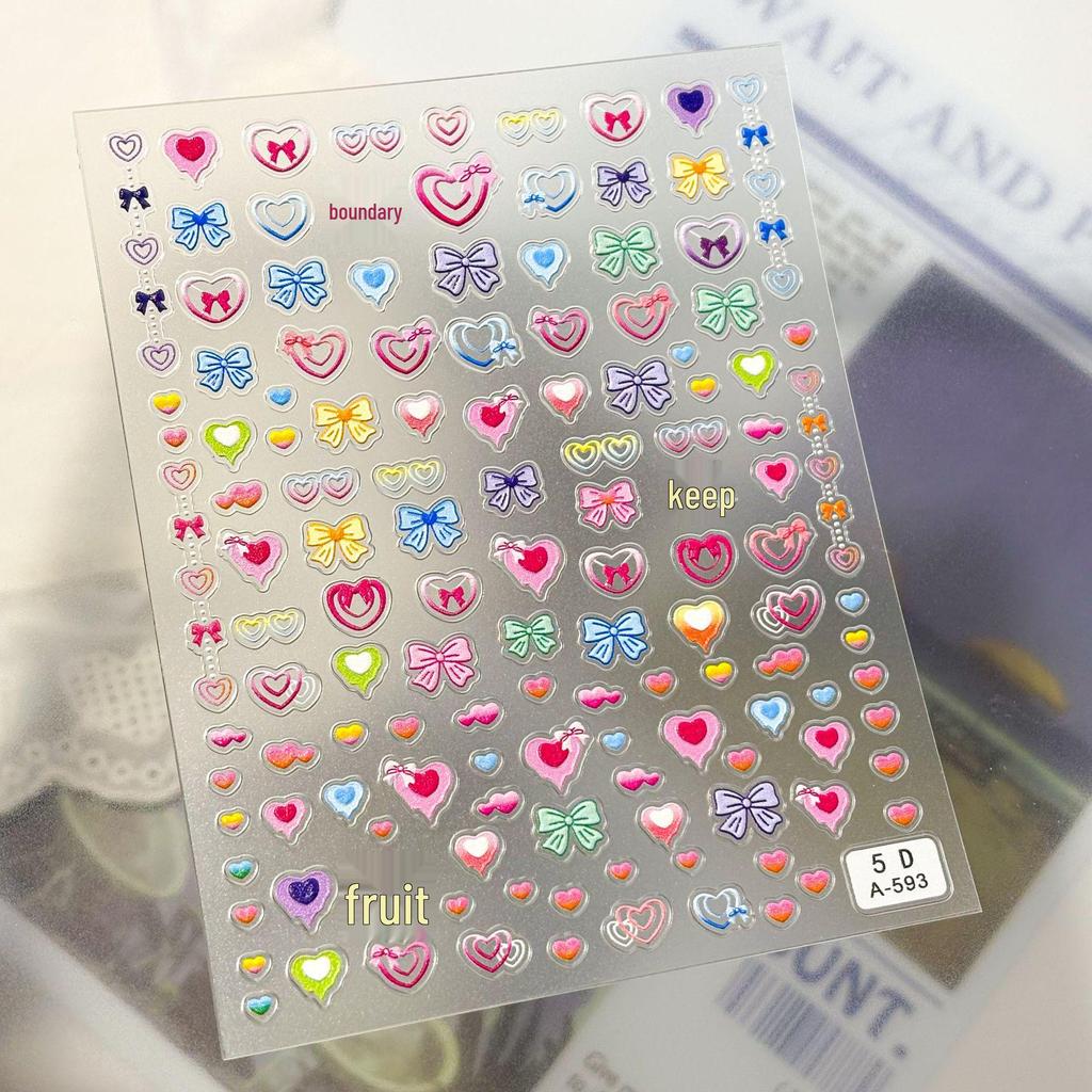 5D Floral Spring Nail Art Stickers: Embossed Pastoral Flower Decals for DIY Manicure