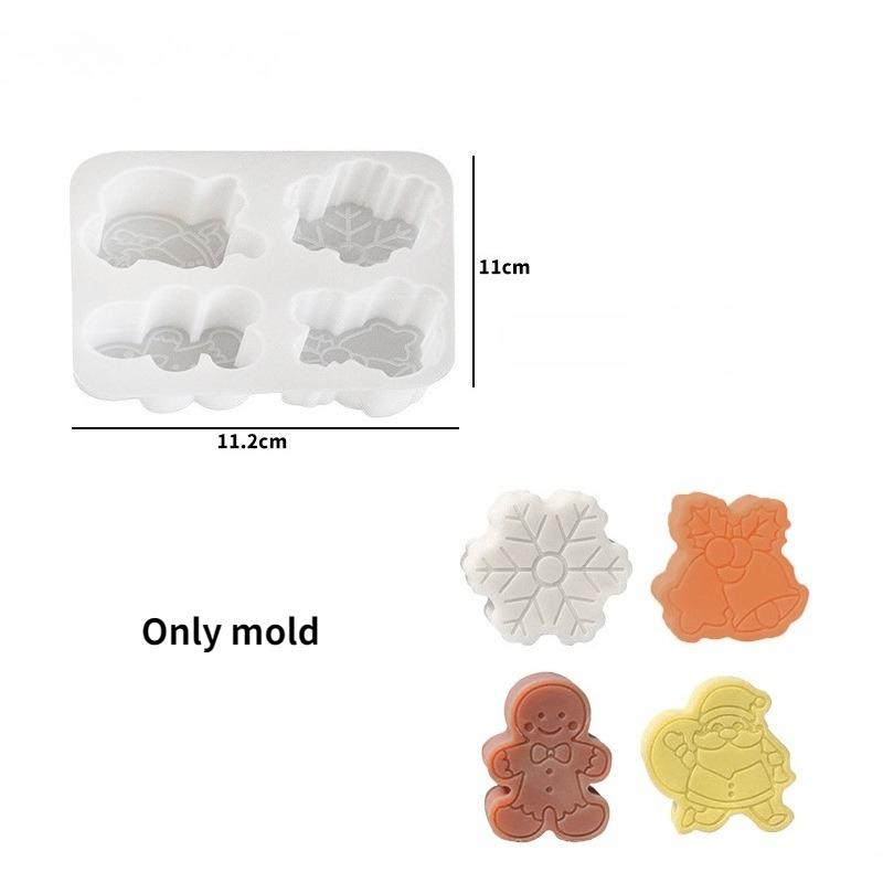 1PC Christmas Gingerbread Man Christmas Tree Silicone Mold Epoxy Resin Santa Claus Scented Candle Mold Handmade Products