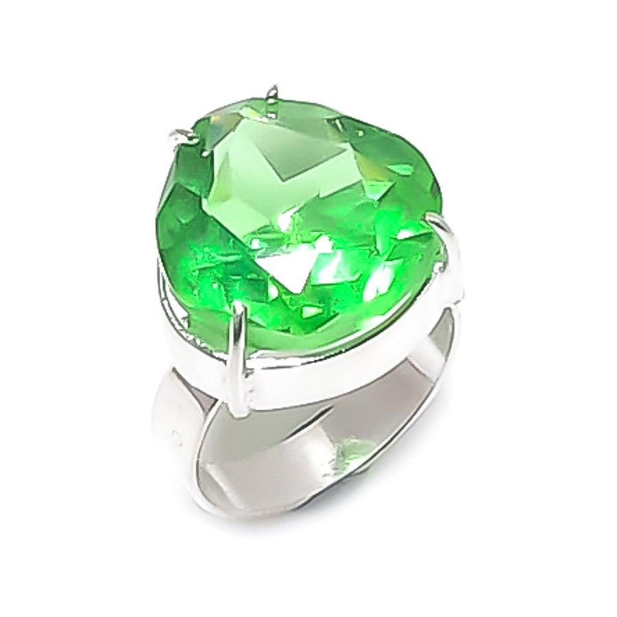 

Натуральный цаворит, ручная работа, ювелирное изделие из стерлингового серебра 925 пробы, кольцо, размер 7 k3K77