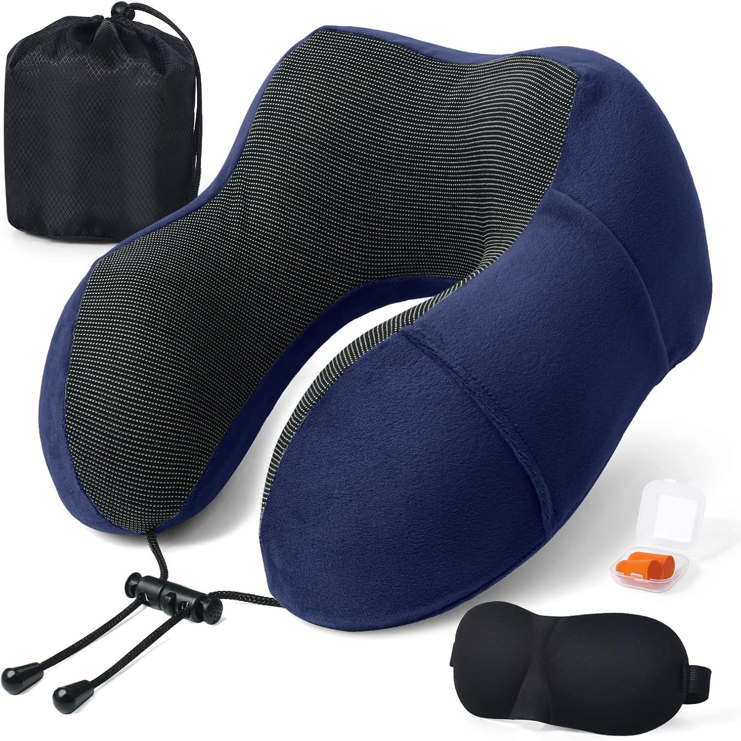 

Travel Pillow Airplane Travel Pillow Memory Foam, Travel Pillow Comfort Support Head Neck Chin, Soft Velvet Airplane Pillow