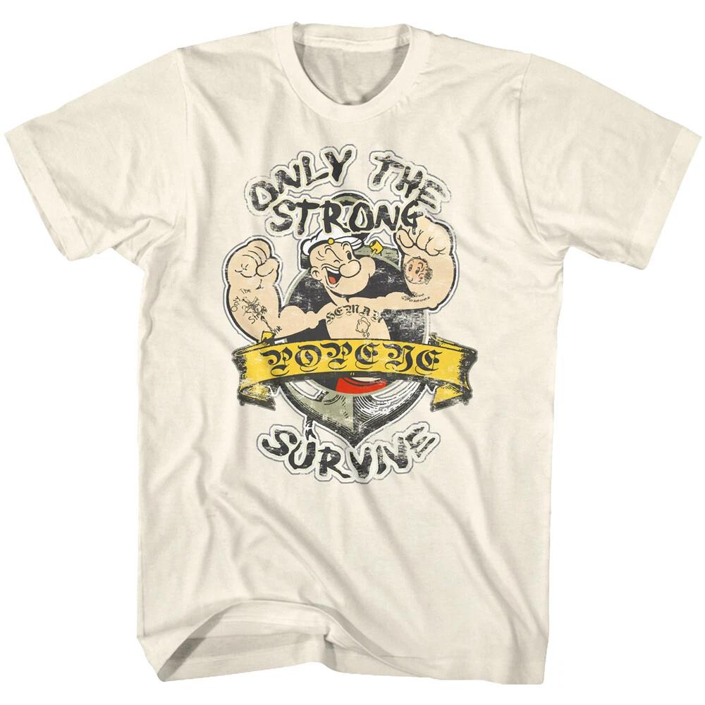 Popeye The Sailor Man Classic Cartoon Only The Strong Survive Men s T Shirt L