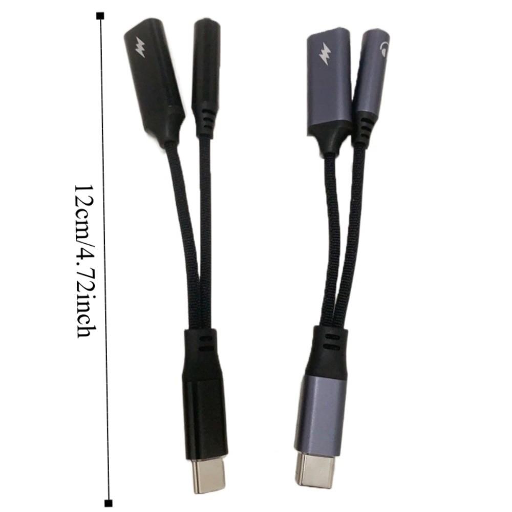 Universal 2 In 1 USB C Splitter Multi-Function Type-C To AUX Adapter Headphone Use