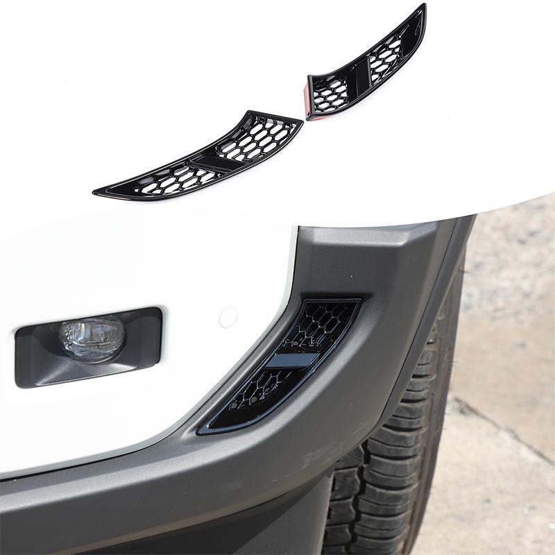 

For Toyota Land Cruiser 250 Prado LC250 2024 2025 ABS Car Front Bumper Fog Lamp Grille Air Vent Cover Trim Exterior Accessories Glossy black