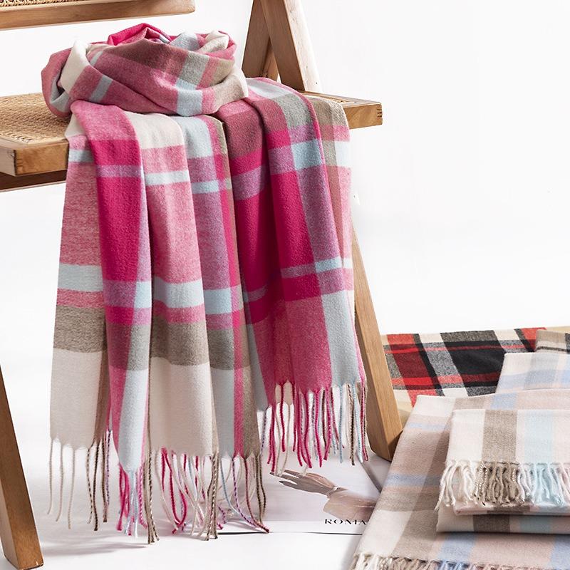 Fashion commuter imitation cashmere scarf Fashion versatile scarf Women's clear and simple scarf Warm and cold-proof shawl
