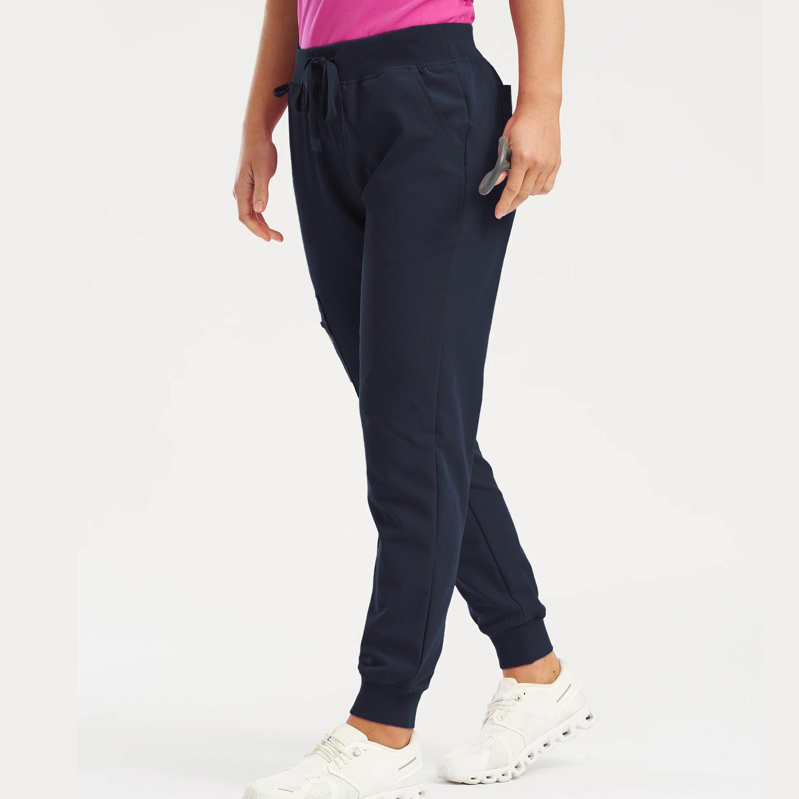 

Женские брюки, однотонные повседневные спортивные брюки с карманами и беговыми брюками на шнурке XXL тёмно-синий