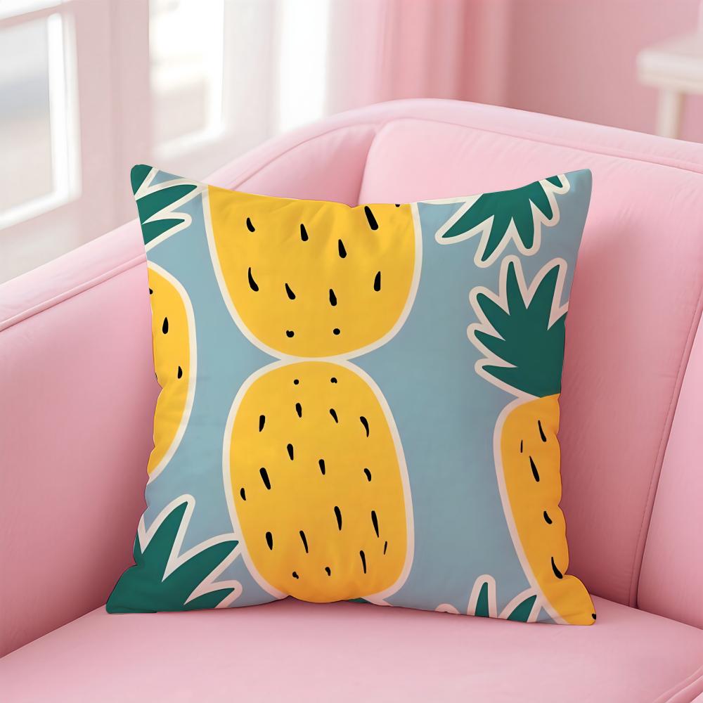 Hand-Drawn Pineapple Cushion Cover Linen Pillowcase Cover Soft Decor For Sofa Home Room