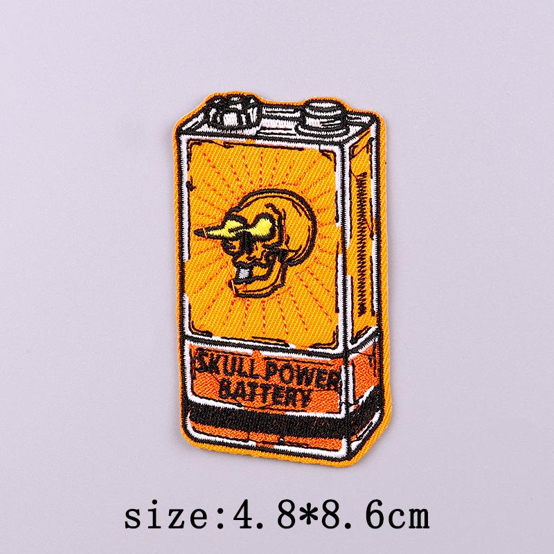 Punk Skull Embroidery Patch Iron On Patches For Clothing Hip Hop Embroidered Patches On Clothes Fusible Patch For Clothes Badges