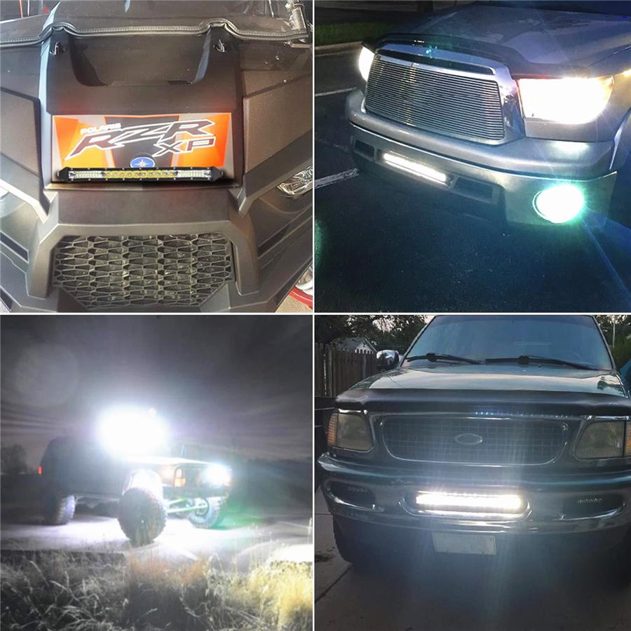 6500K 10D 13" Single Row 26LED Car Super Slim Work Lamp Strip 13000LM Spot Flood