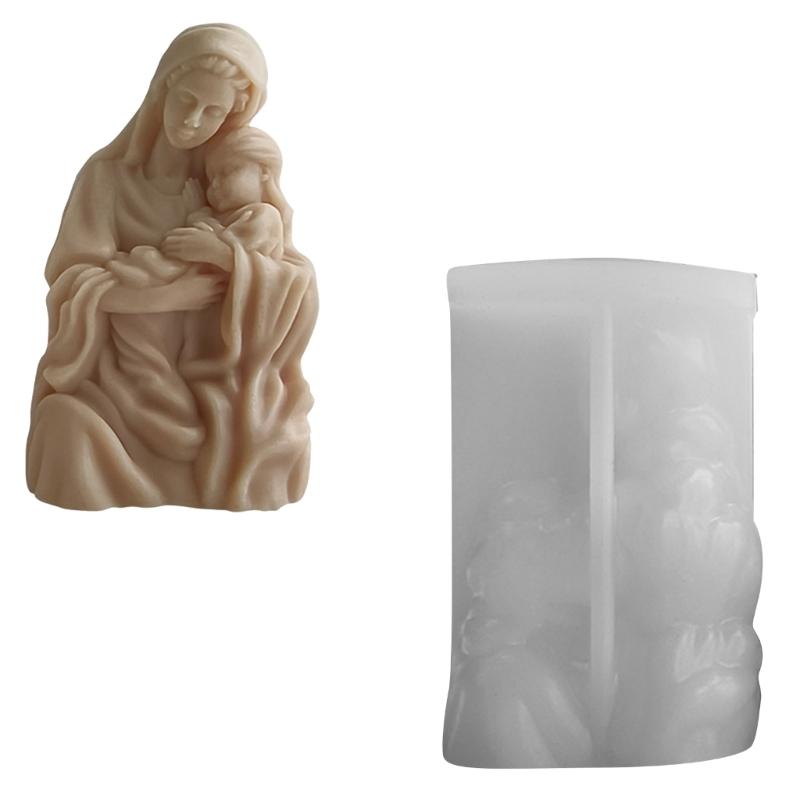 Stunning Pottery Ornaments Creating Mold Unique Child and Mother Candle Silicone Mold Beautiful Candle Making Resin Mold