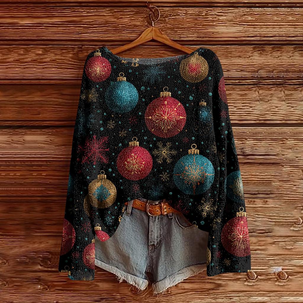 Women's Round Neck Lightweight Sweater Casual Long Sleeve Knit Pullover