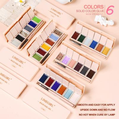 6In1 Katı Krem Jel Lehçe Renk Çamur Jel Katı Jel Lehçe UV LED Yarı Kalıcı Konserve Jel Boya Tırnak Sanat DIY Tırnak Kiti Yeni Yıl