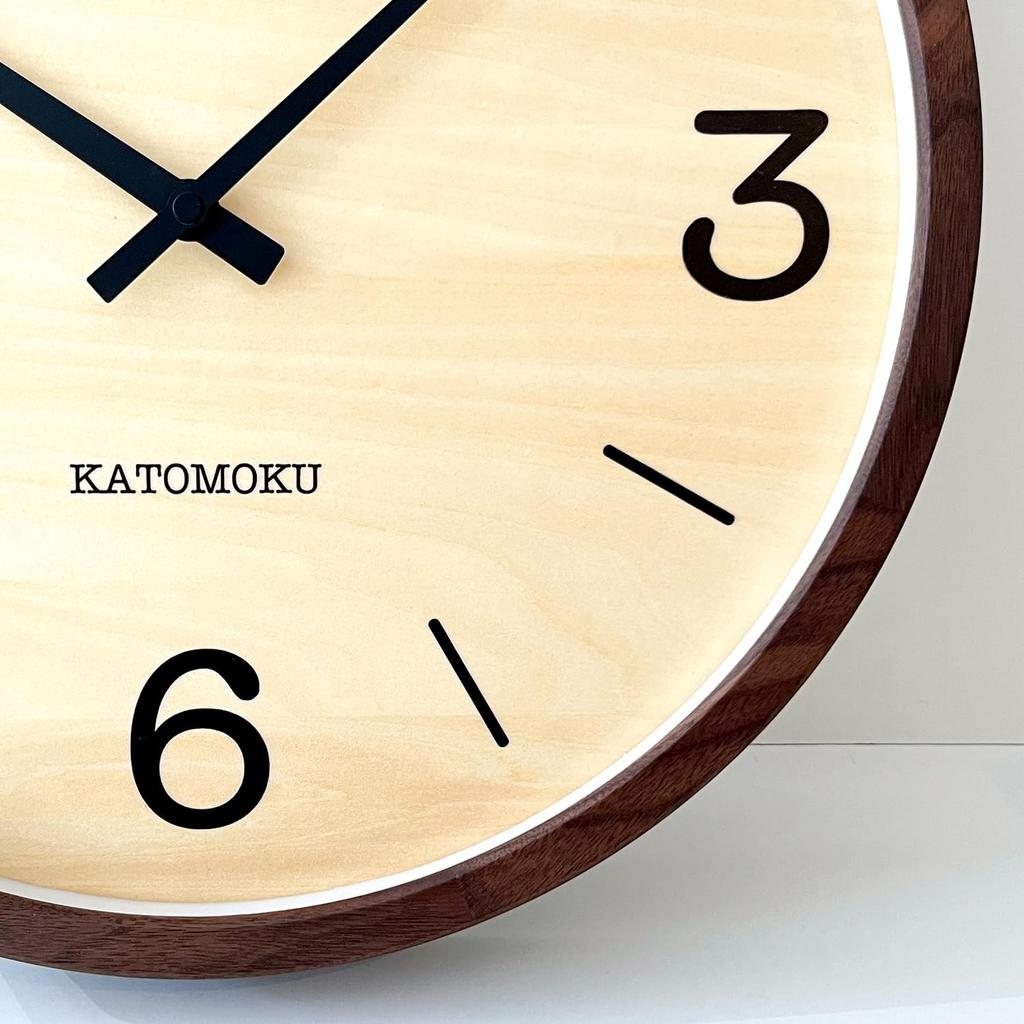 KATOMOKU muku clock 20 Walnut wall clock with continuous second hand km-137WARC 382mm (radio-controlled clock)