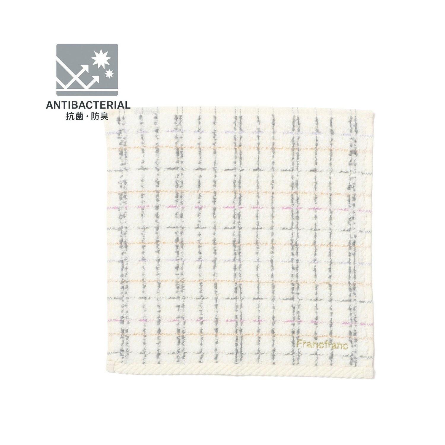 Francfranc Antibacterial Odor-Resistant Tweed Pattern Handkerchief Towel White Fashion Accessories HandkerchiefHand
