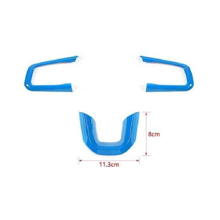 For Jeep Wrangler JL 18-2024 Hydro Blue Steering Wheel Control Strip Trim 3PCS