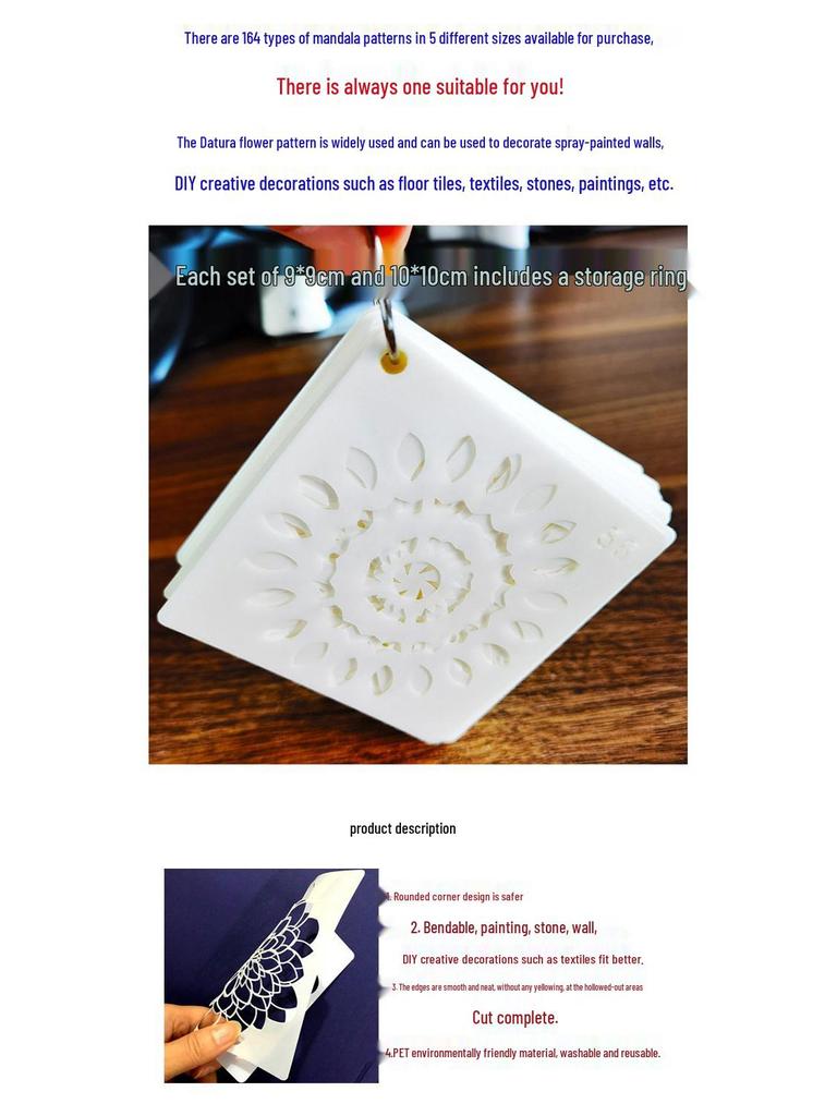 Mandala Painting Template for DIY Wall and Stone Decoration