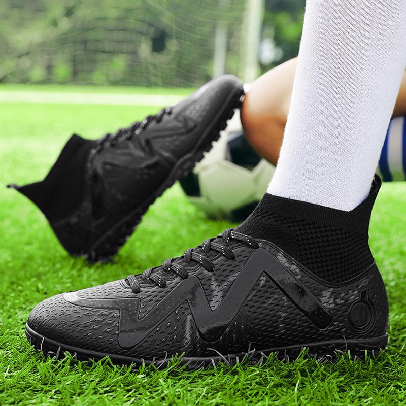 New High-Top Football Shoes Men'S And Women'S Ag Long Nails Tf Broken Nails Artificial Grass Game Football Shoes