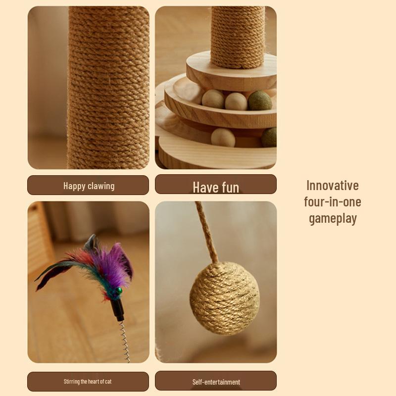 Durable Cat Scratching Post with Debris-Free Board – Vertical Claw Grinder, Kitten Toy, Climbing Frame for Self-Entertainment and Boredom Relief