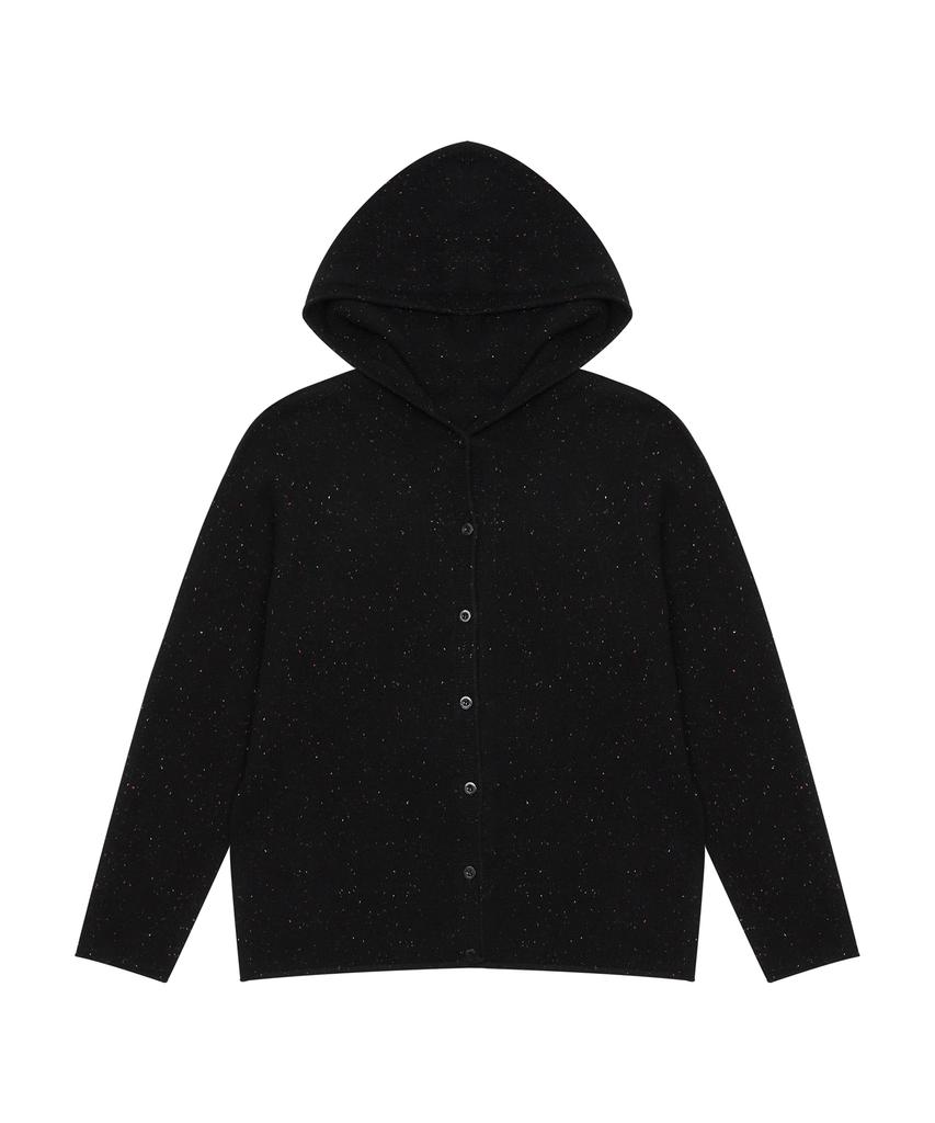 Hyeyeong Kim Wool Hooded Knit Cardigan - Black