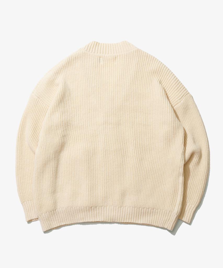 GOLDEN SUNSHINE Wool Over Bulky Knit Cardigan_Ivory