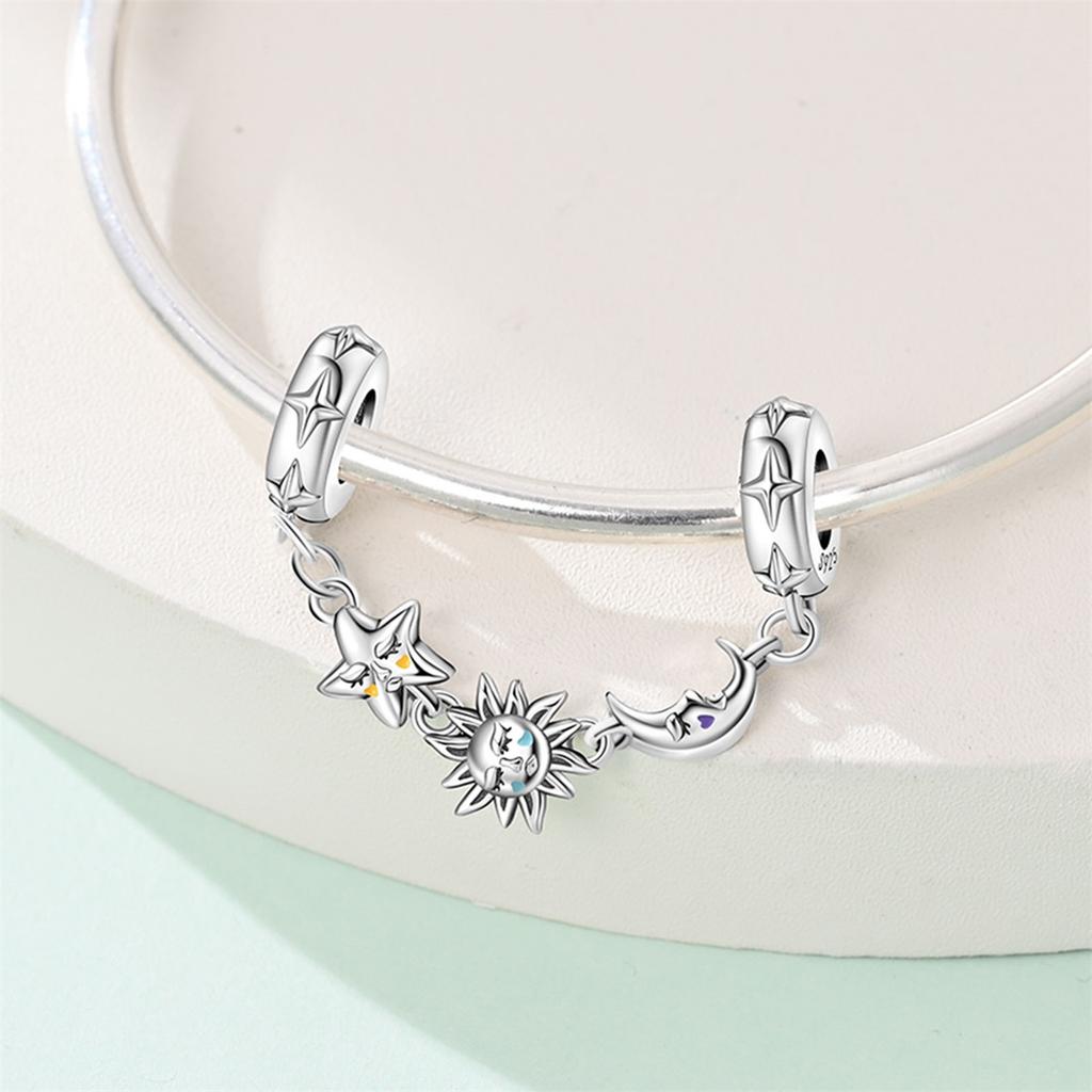 New Copper Flower Heart Bird Leaves Star Safety Chain Beads Bead Fit Bracelet Snake Chain Charms Beaded Women Gift