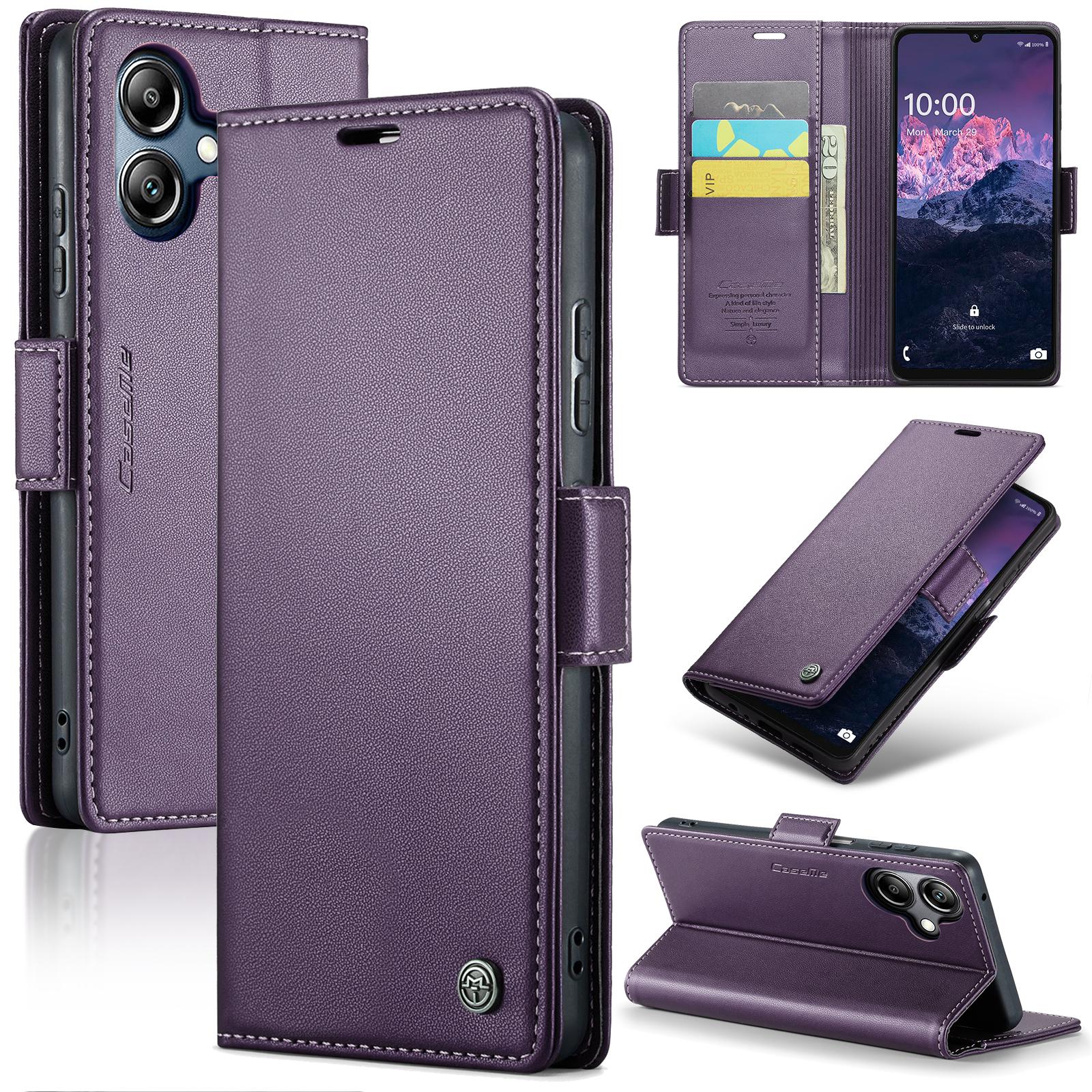 

Для Samsung Galaxy A06 4G Шкіряний чохол CASEME 023 з RFID-блокуванням, 3 слотами для карток, мобільна кришка F