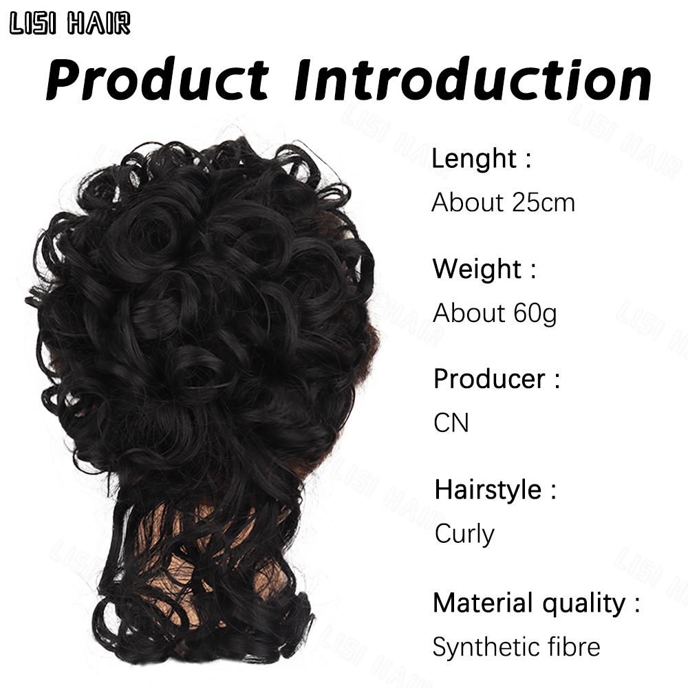 MISS WIG Synthetic Messy Bun Short Curly Ponytail Extension Elastic Drawstring Loose Hair Bun Hair Pieces For Women