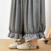 Fashion Cropped Pants for Woman Vintage Baggy Lantern Trousers Women Spring Ruffled Casual Pant