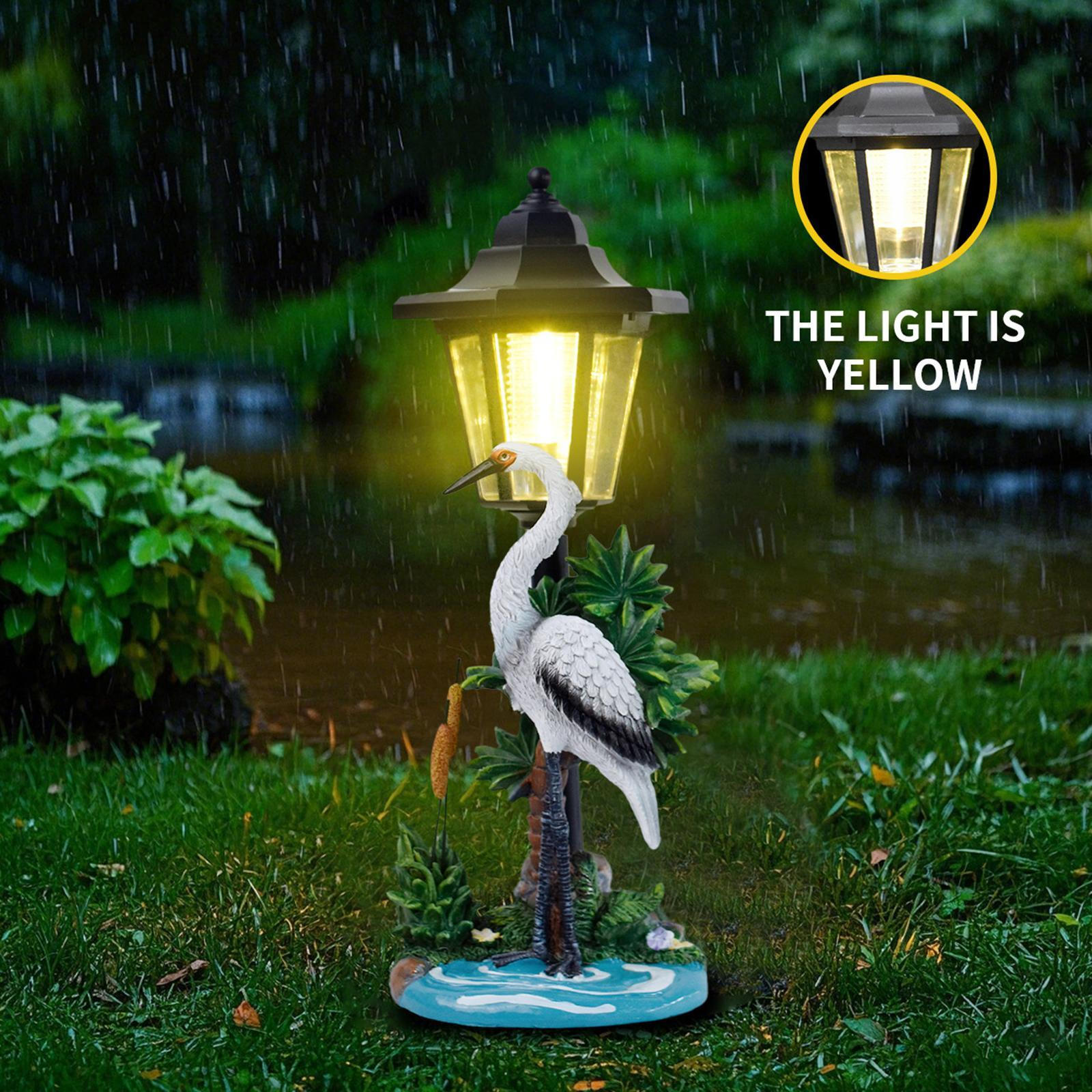 

Декоративная фигурка журавля с солнечным фонарем, скульптура кишечника, садовый декор для террасы белый