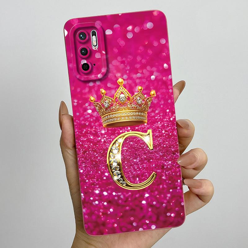 For Redmi Note 10 5G Note 10T 5G Fashion Initial Letter Couple Phone Case Redmi Note10 5G 10T Soft Silicone TPU Protective Case