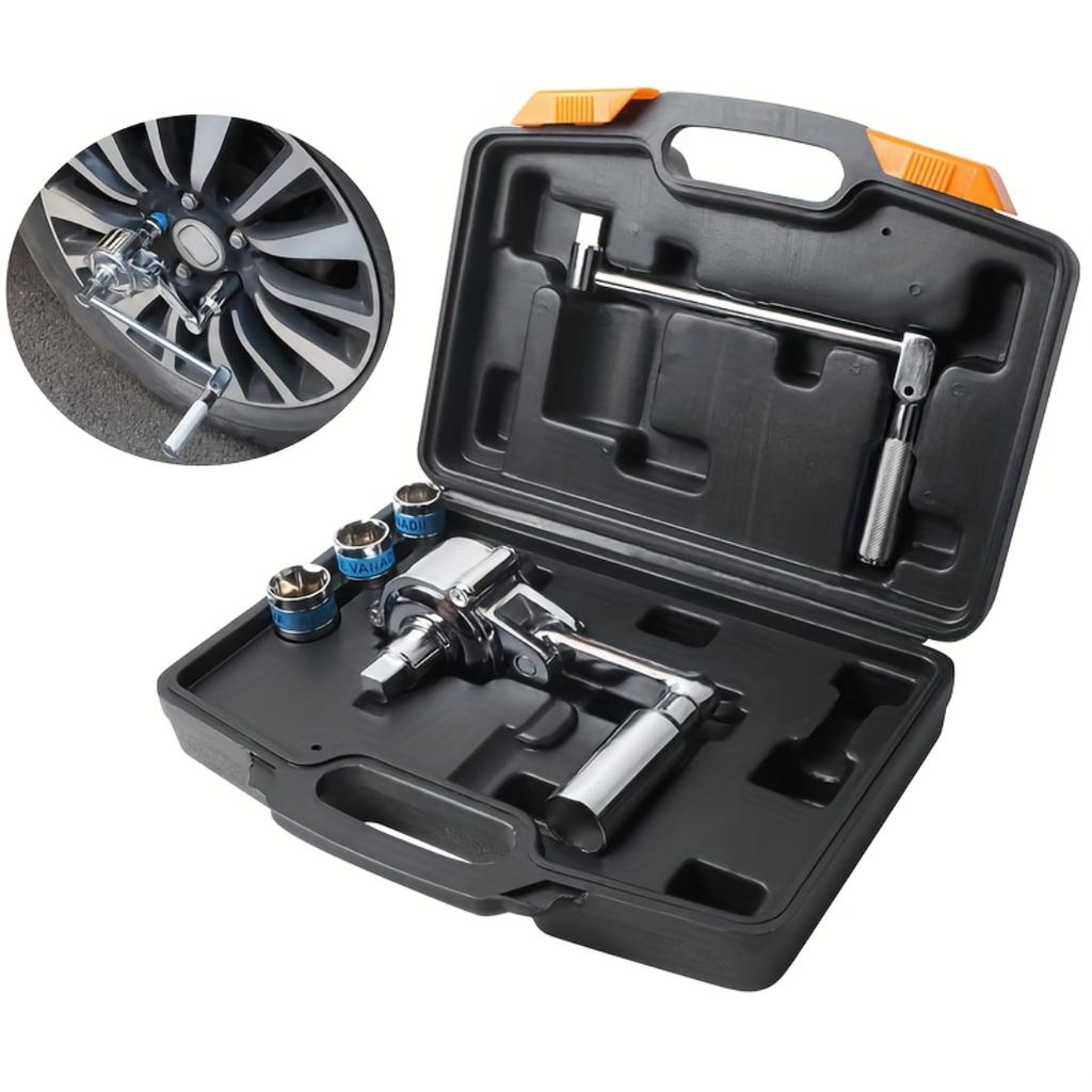 1:16 Heavy Duty Torque Multiplier, 320NM Labor-Saving Wheel Nut Remover With 17/19/21mm Sockets Perfect Auto Tire Changing Repair Tool