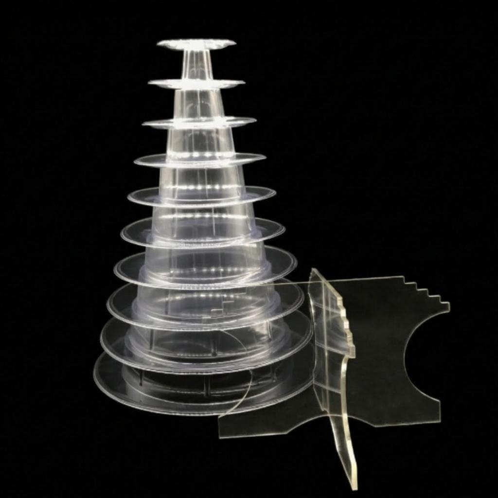 Macaron Stand Stackable 10-Tier Display Clear for Bakeries