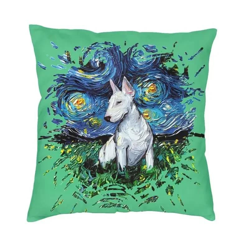 Suitable for Car Sofa Pillowcase British Bull Terrier Cushion Cover Kawaii Cute Dog
