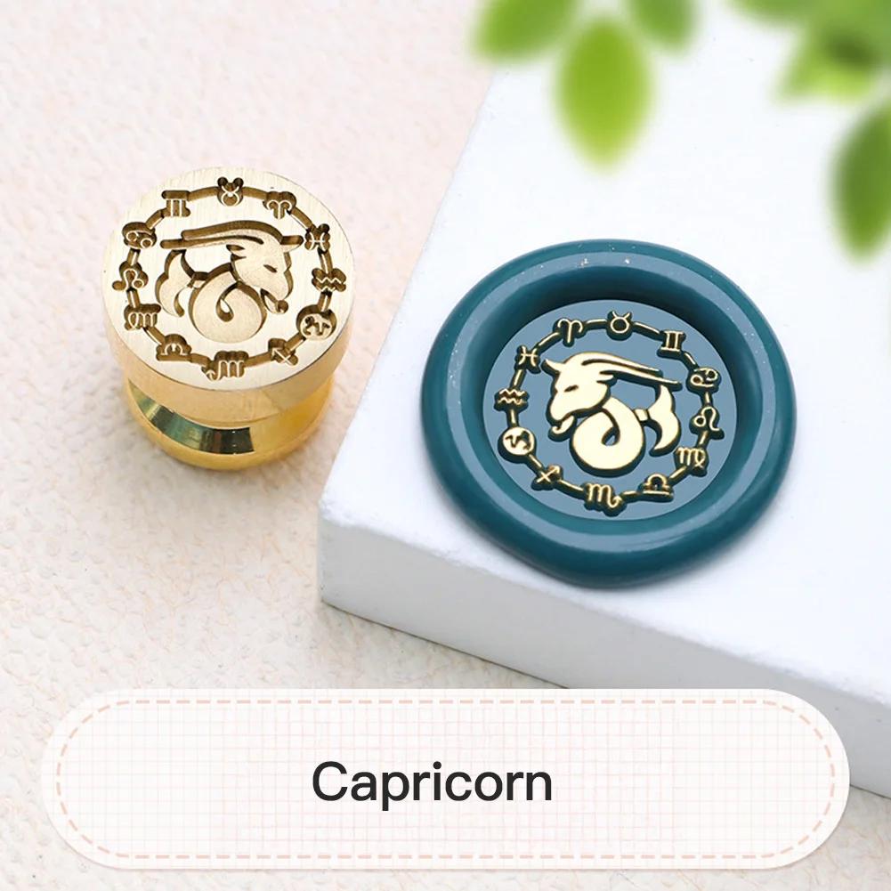 

Wax Seal Stamp Twelve Constellation Series 15mm Copper Bronze Head Sealing Wax Stamp Wedding Party Invitation Decorative