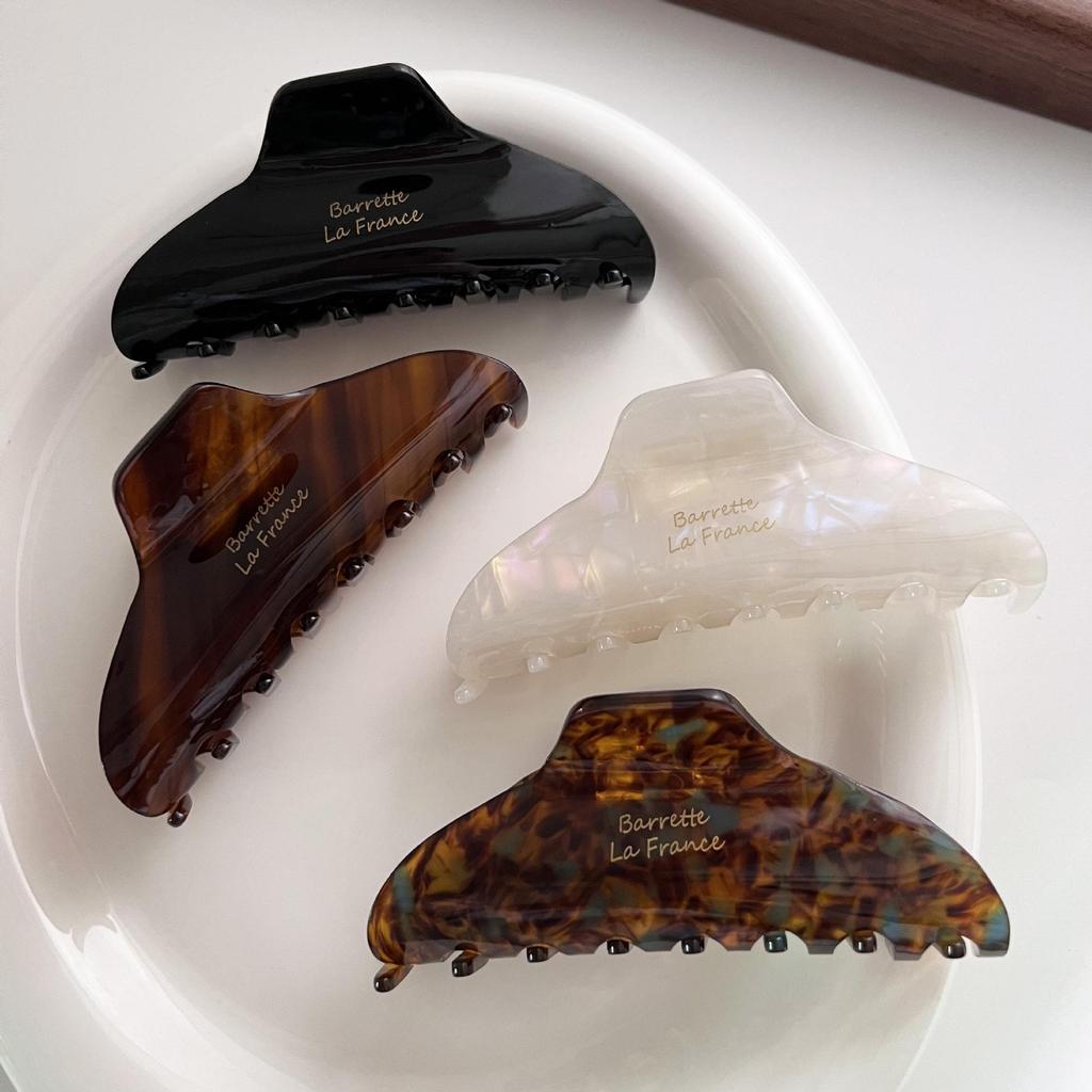 Korean Elegant Gold Acetate Hair Claw Clip for Women - High-Class Updo Accessory