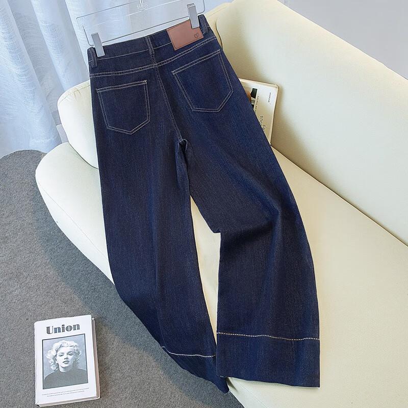 Siboshe Women's Washed Lyocell Cropped Wide-Leg Jeans