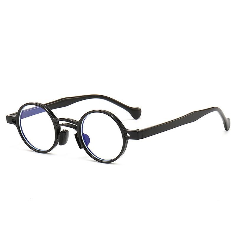 non-polarized Vintage Small Round Sunglasses Women Fashion Double Bridges Trendy Rivets Sun Glasses Punk Shades Beach Travel Streetwear Eyewear