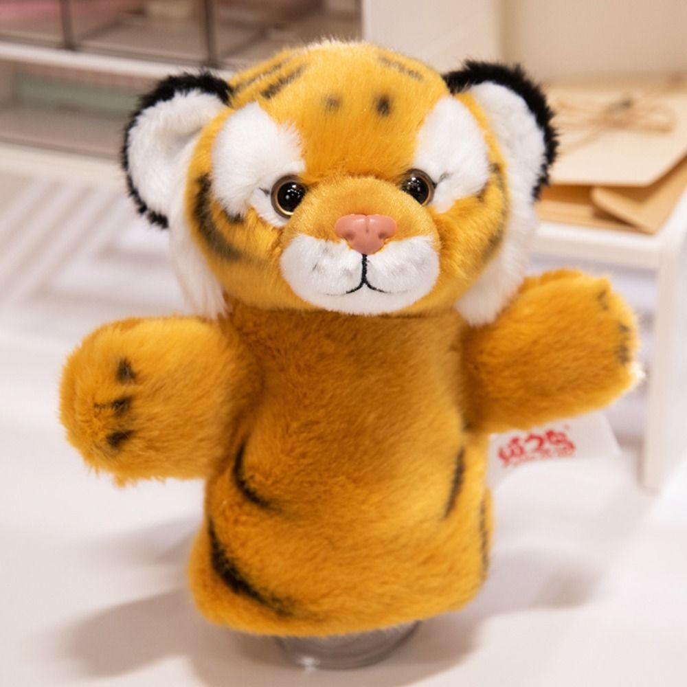 Stuffed Animal Hand Puppet Headband Tiger Puppet Toy Creative Tiger Hand Puppet  Parent-Child