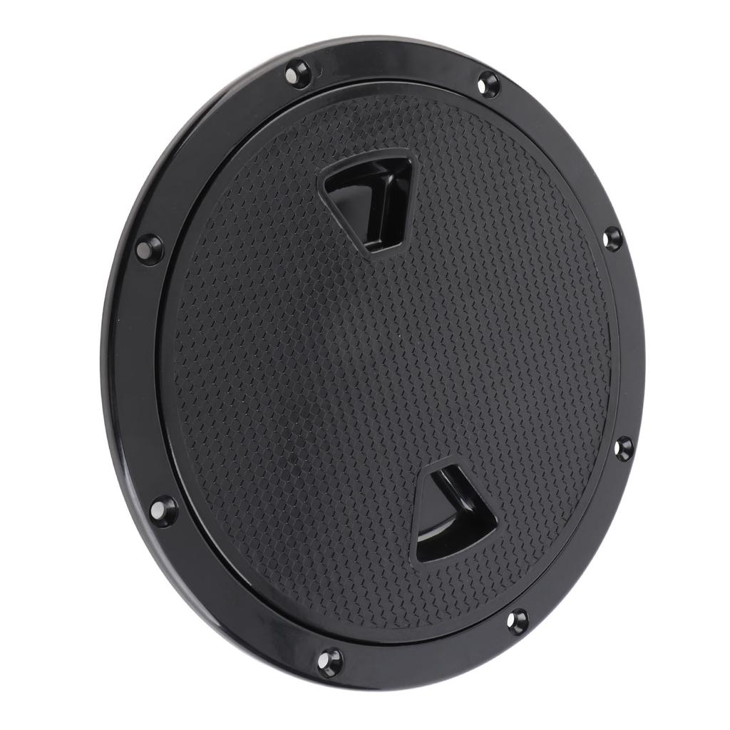 8in Round Deck Plate UV Resistant Black Inspection Hatch Cover for Marine Boat RV