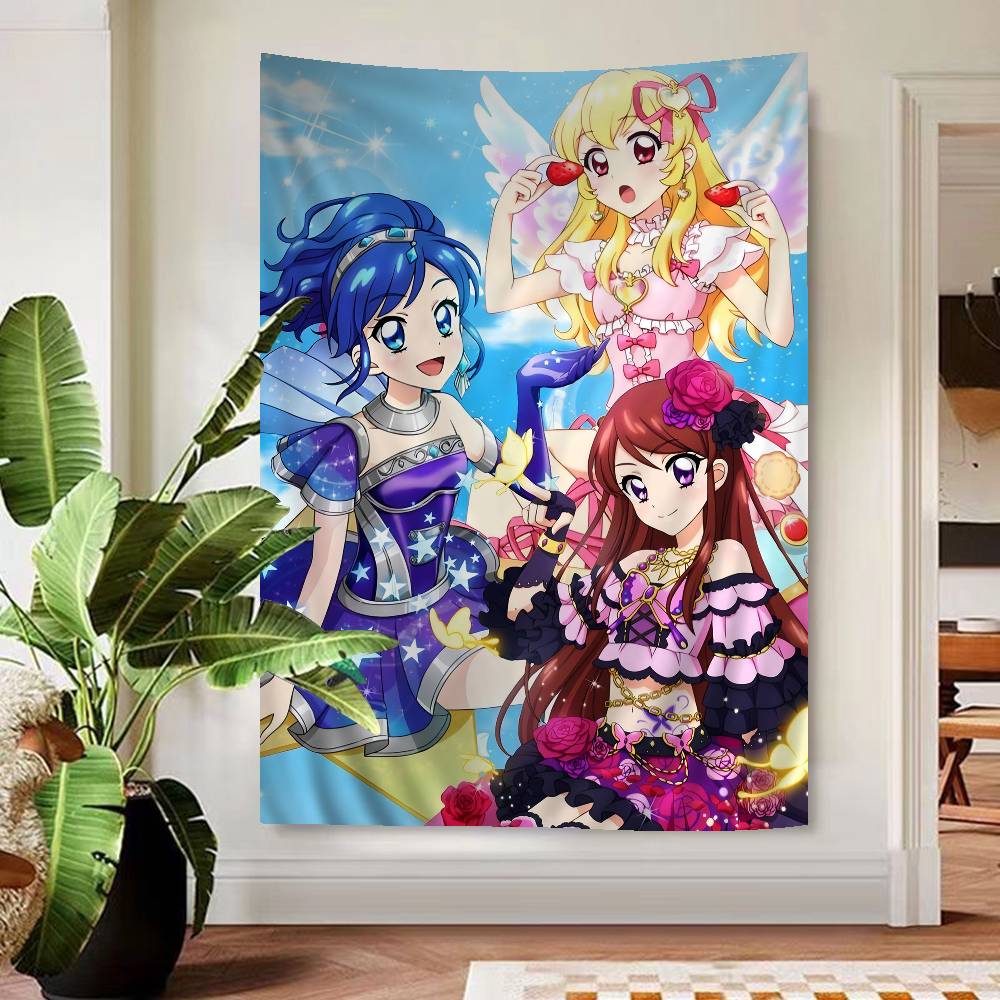 Aikatsu On Parade Anime Cartoon Tapestry Art Printing Japanese Wall Tapestry Anime Wall Hanging Home Decor