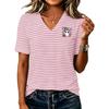 Women's V-Neck Loose Fit Halloween Print Casual T-Shirt