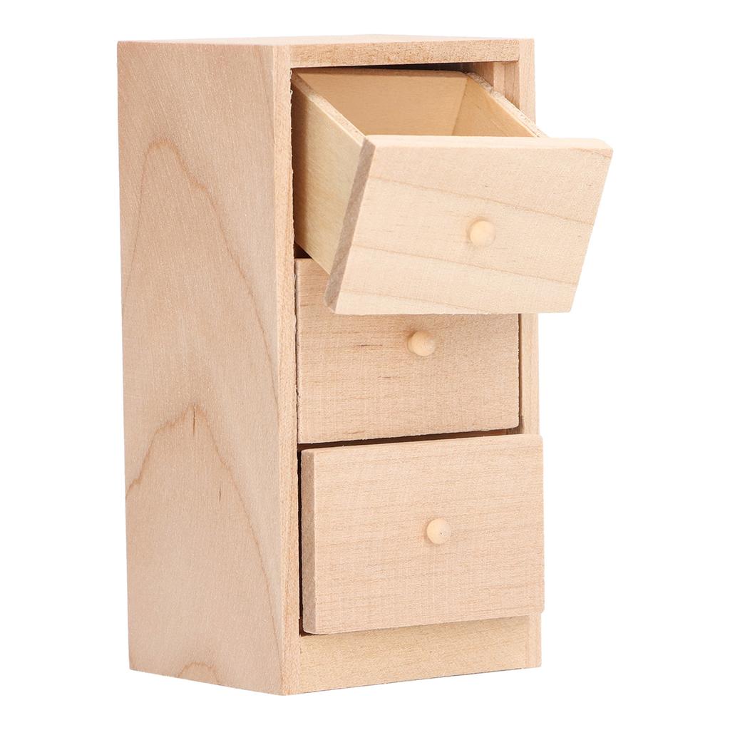 Model Mini Dulap cu Sertar cu 3 Nivele Mobilier de Depozitare pentru Casa de Păpuși pentru 1:Casă de păpuși la scară 12